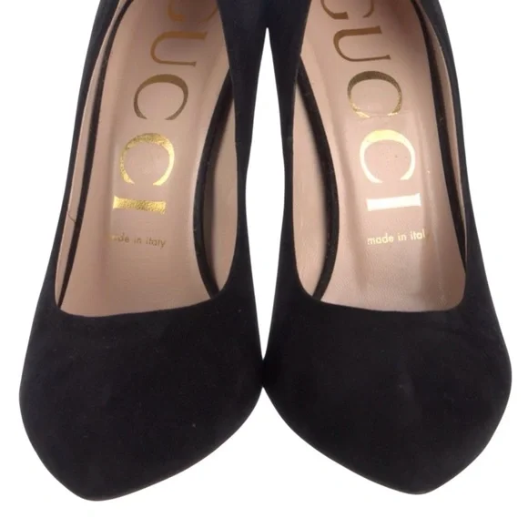 GUCCI Black Suede Pointed Toe Stiletto Heel - Picture 6 of 8